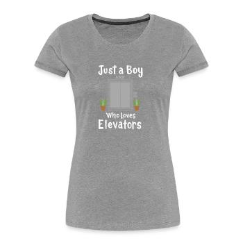 Just A Boy Who Loves Elevators - T-shirt bio Premium Femme - bleu marine - Devant - Mia (176cm)