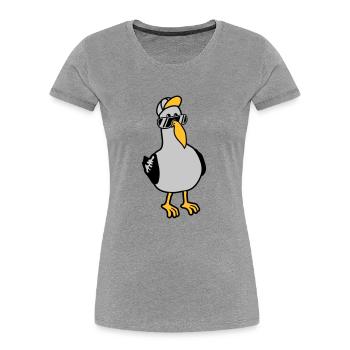 Coole Möwe Sonnenbrille Mütze - Frauen Premium Bio T-Shirt - Navy - Vorne - Mia (176cm)