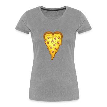 Valentine's day pizza heart - Women's Premium Organic T-Shirt - navy - Front - Mia (176cm)