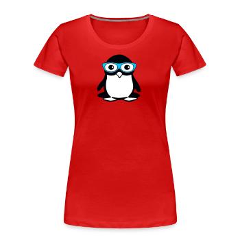 Süßer Pinguin mit Brille, Vektor-Illustration - Frauen Premium Bio T-Shirt - Navy - Vorne - Mia (176cm)