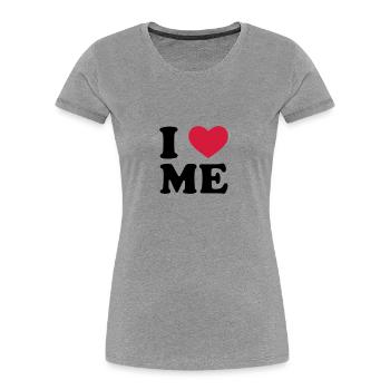 I Love Me - Frauen Premium Bio T-Shirt - Navy - Vorne - Mia (176cm)