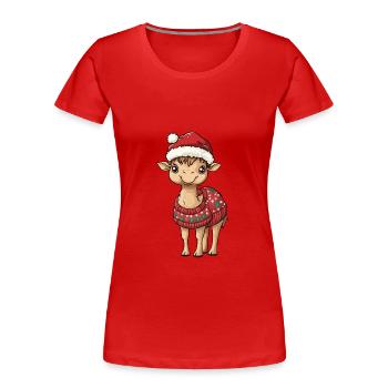 Bande dessinée de Noël à dos de chameau - T-shirt bio Premium Femme - bleu marine - Devant - Mia (176cm)