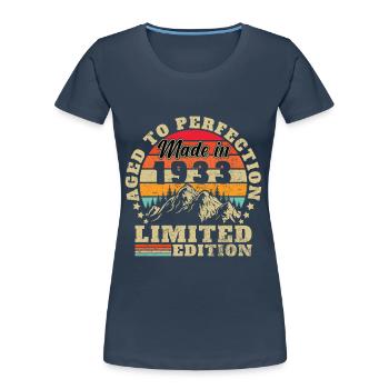 Vintage 1933 Vintage cadeau d’anniversaire rétro - T-shirt bio Premium Femme - bleu marine - Devant - Mia (176cm)