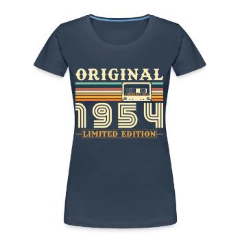 Original 1954 Jahrgang Geburtstag Geschenk - Frauen Premium Bio T-Shirt - Navy - Vorne - Mia (176cm)