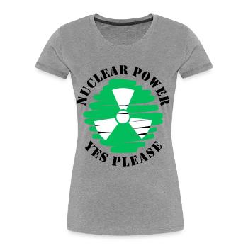 Atomkraft, Ja bitte, Kernenergie - Frauen Premium Bio T-Shirt - Navy - Vorne - Mia (176cm)