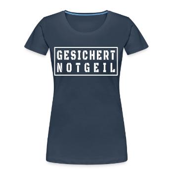 Fête des pères sécurisée style Malle - T-shirt bio Premium Femme - bleu marine - Devant - Mia (176cm)