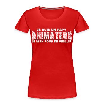 Je suis un papy animateur cadeau d'anniversaire - T-shirt bio Premium Femme - bleu marine - Devant - Mia (176cm)