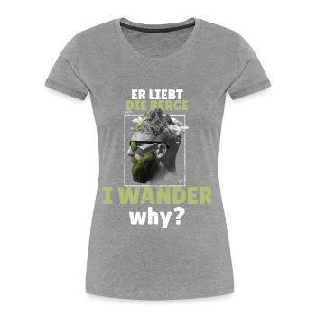 Wandern in den Bergen - Sarkasmus Spruch - Frauen Premium Bio T-Shirt - Navy - Vorne - Mia (176cm)