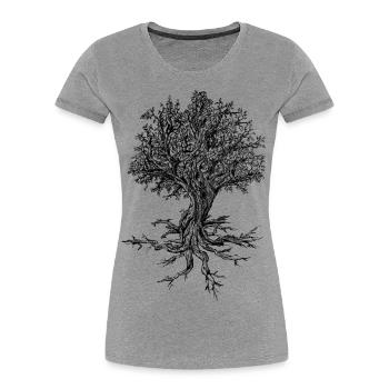 Blühender Baum - Frauen Premium Bio T-Shirt - Navy - Vorne - Mia (176cm)