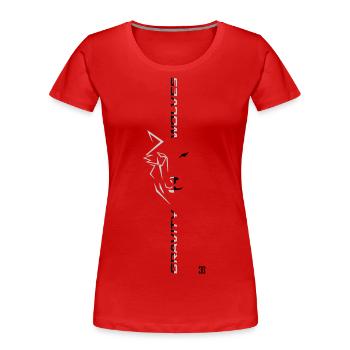 gravity wolves centered half sided reverse - Women's Premium Organic T-Shirt - navy - Front - Mia (176cm)