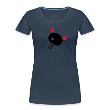 table tennis - Women's Premium Organic T-Shirt - navy - Front - Mia (176cm)