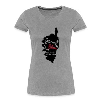CORSE - CORSICA - T-shirt bio Premium Femme - bleu marine - Devant - Mia (176cm)