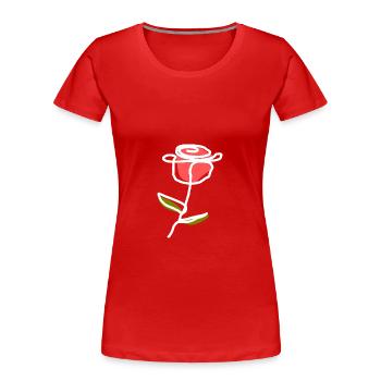 one Line Art Line Drawing Flower Flowers Plants - Women's Premium Organic T-Shirt - navy - Front - Mia (176cm)