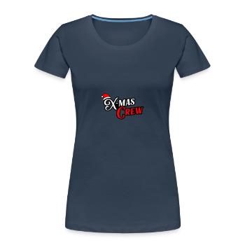 Noël de l’équipage de Noël - T-shirt bio Premium Femme - bleu marine - Devant - Mia (176cm)