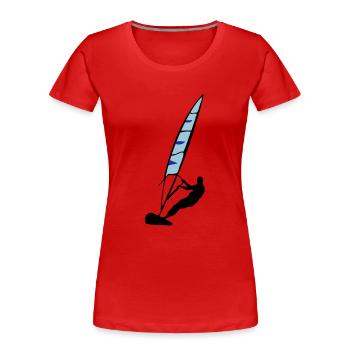 Windsurfing - Frauen Premium Bio T-Shirt - Navy - Vorne - Mia (176cm)