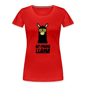 drama_llama_002 - T-shirt bio Premium Femme - bleu marine - Devant - Mia (176cm)