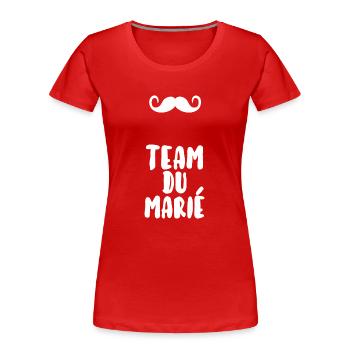 Team du marié - T-shirt bio Premium Femme - bleu marine - Devant - Mia (176cm)