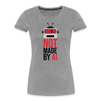 Not made by AI - Frauen Premium Bio T-Shirt - Navy - Vorne - Mia (176cm)