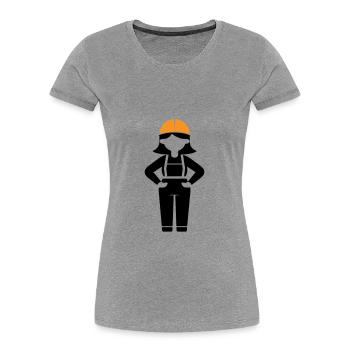 Construction Worker Woman - Women's Premium Organic T-Shirt - navy - Front - Mia (176cm)
