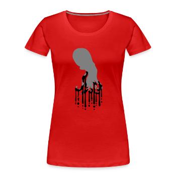 Tentakel Oktopus Tinte Tropfen Graffiti Spray Cool - Frauen Premium Bio T-Shirt - Navy - Vorne - Mia (176cm)