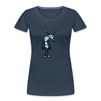 sad_bug_3c - Women's Premium Organic T-Shirt - navy - Front - Mia (176cm)