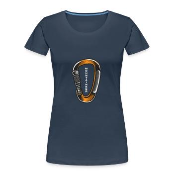 Alpinist Mountain Carabiner alpine climbing Mountaineering - Women's Premium Organic T-Shirt - navy - Front - Mia (176cm)