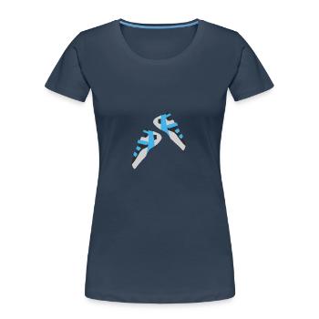 boulderschuhe - Frauen Premium Bio T-Shirt - Navy - Vorne - Mia (176cm)