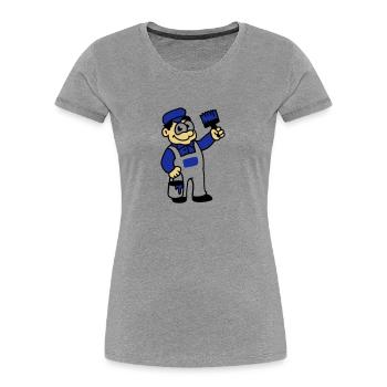 Painter with brush and paint - Women's Premium Organic T-Shirt - navy - Front - Mia (176cm)