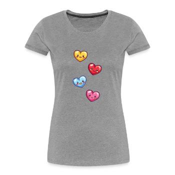 Bunte Herzen Symbol Herz - Frauen Premium Bio T-Shirt - Navy - Vorne - Mia (176cm)
