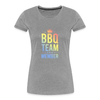 Équipe de barbecue colorée - T-shirt bio Premium Femme - bleu marine - Devant - Mia (176cm)