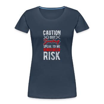 Smoker Cigar Break Box - Women's Premium Organic T-Shirt - navy - Front - Mia (176cm)