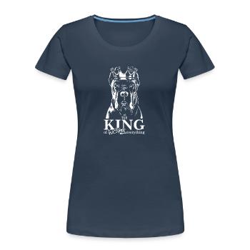 CANE CORSO King Dog Dog Dog Wilsigns - T-shirt bio Premium Femme - bleu marine - Devant - Mia (176cm)