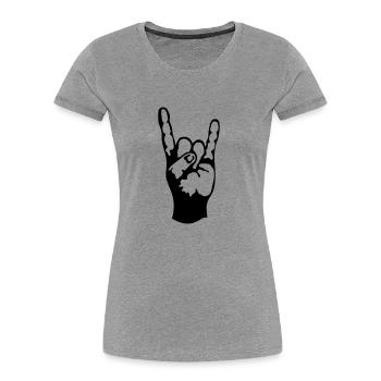symbole hard rock signe 230723 - T-shirt bio Premium Femme - bleu marine - Devant - Mia (176cm)
