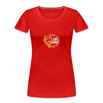 Pêcheur à la ligne Hameçon Canne à pêche Pêcheur sportif - T-shirt bio Premium Femme - bleu marine - Devant - Mia (176cm)