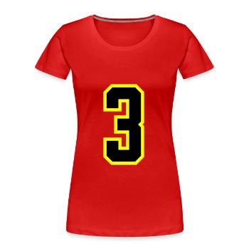 Justaucorps à 3 chiffres - T-shirt bio Premium Femme - bleu marine - Devant - Mia (176cm)