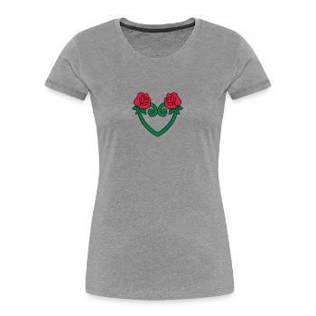 rose flower heart 3c - Women's Premium Organic T-Shirt - navy - Front - Mia (176cm)
