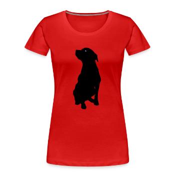 Chien - T-shirt bio Premium Femme - bleu marine - Devant - Mia (176cm)