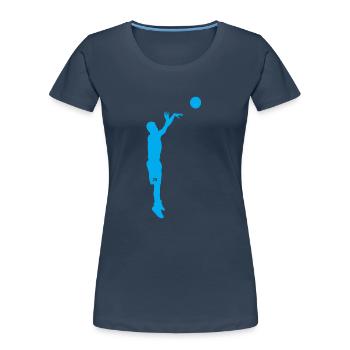 Basket-ball - T-shirt bio Premium Femme - bleu marine - Devant - Mia (176cm)