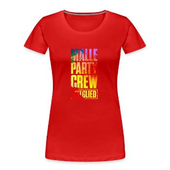 Membre de l’équipage de Malle Party Mallorca - T-shirt bio Premium Femme - bleu marine - Devant - Mia (176cm)