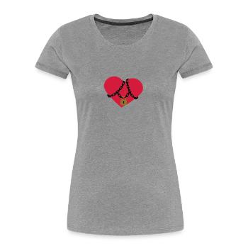 locked_heart - Women's Premium Organic T-Shirt - navy - Front - Mia (176cm)