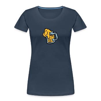 alcohol beer beer glass aperture 409 - Women's Premium Organic T-Shirt - navy - Front - Mia (176cm)