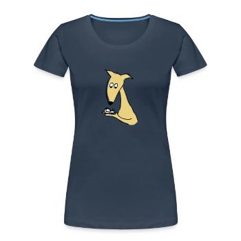 Wettrennen? - Frauen Premium Bio T-Shirt - Navy - Vorne - Mia (176cm)