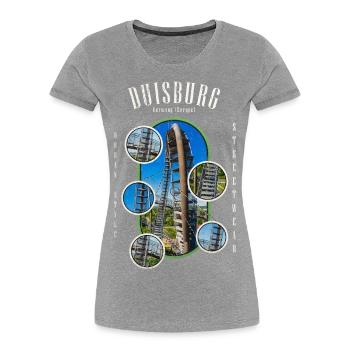 Duisburg Deutschland Stadt Skyline Heimat Liebe - Frauen Premium Bio T-Shirt -  - Vorne - Mia (176cm)