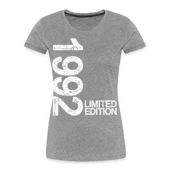 1992 Limited Edition - Women's Premium Organic T-Shirt - navy - Front - Mia (176cm)