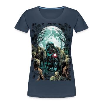 Zombie Hunter - Women's Premium Organic T-Shirt - navy - Front - Mia (176cm)