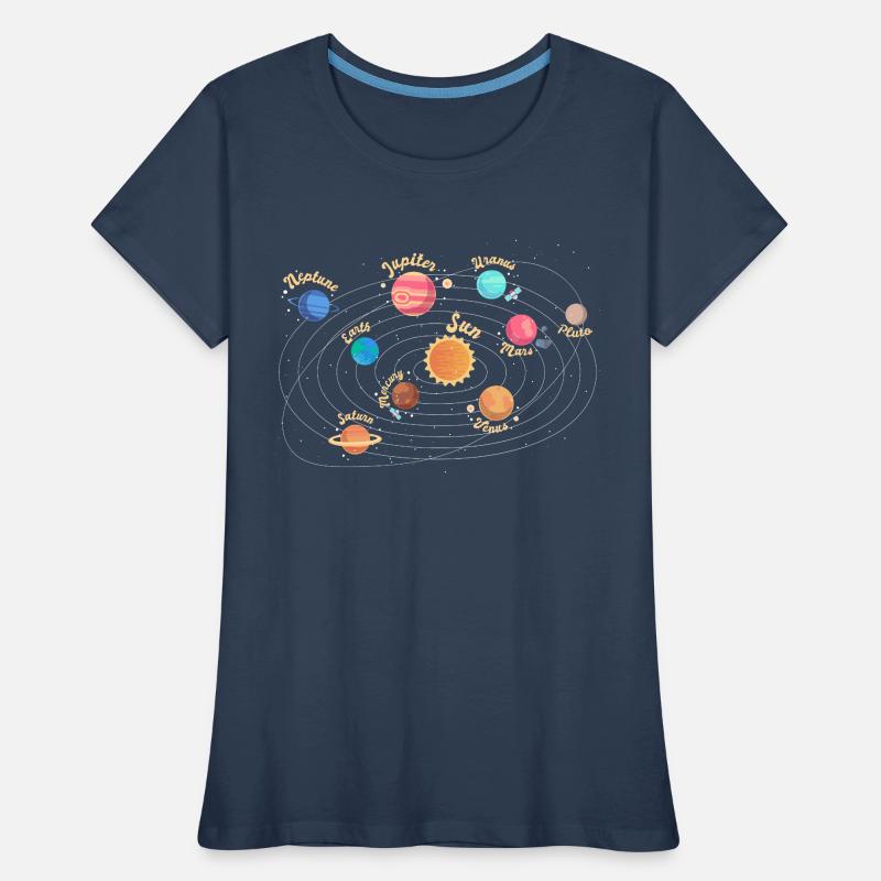 Children's Solar System Planet Space Knowledge Women's Premium Organic T-Shirt