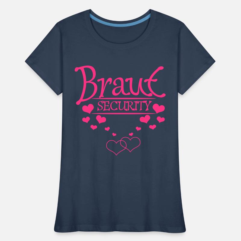 Braut Security mit Herzchen Frauen Premium Bio T-Shirt