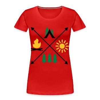 Camping - Frauen Premium Bio T-Shirt - Navy - Vorne - Mia (176cm)