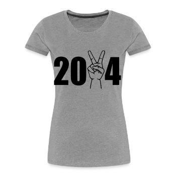 Siegeszeichen victory zeichen 2024 - Frauen Premium Bio T-Shirt - Navy - Vorne - Mia (176cm)