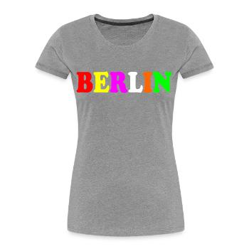 Berlin - Frauen Premium Bio T-Shirt - Navy - Vorne - Mia (176cm)